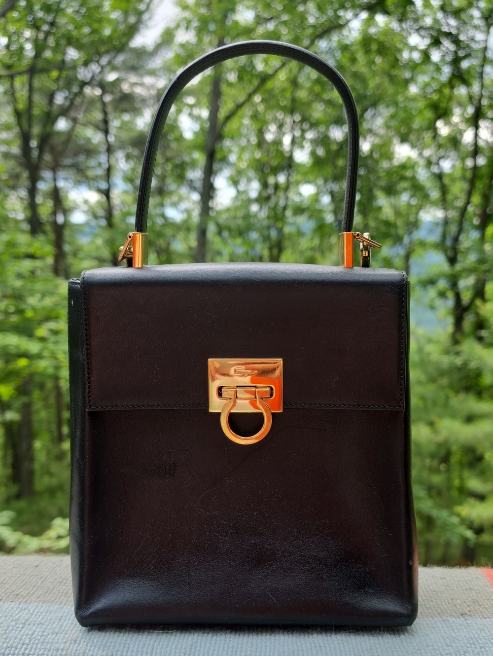 Vintage Ferragamo Leather Satchel Circa Y2k